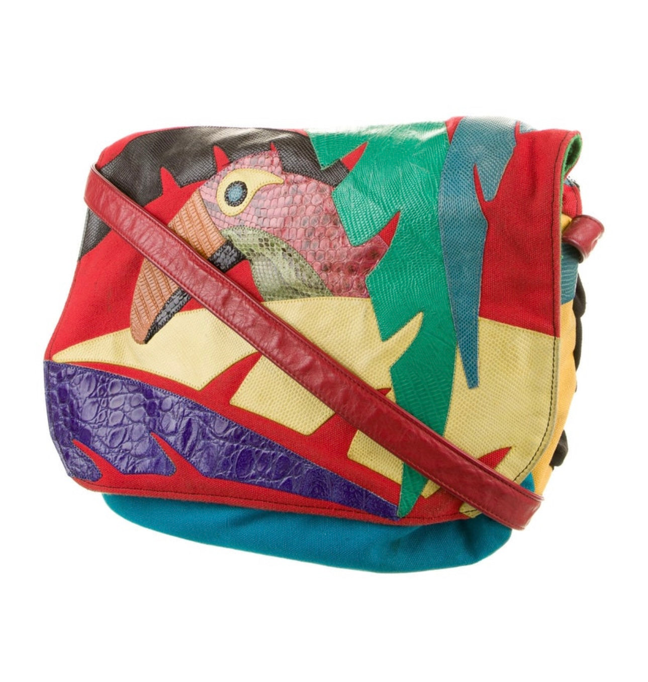 80'S MUTILCOLOR BIRD HANDBAG