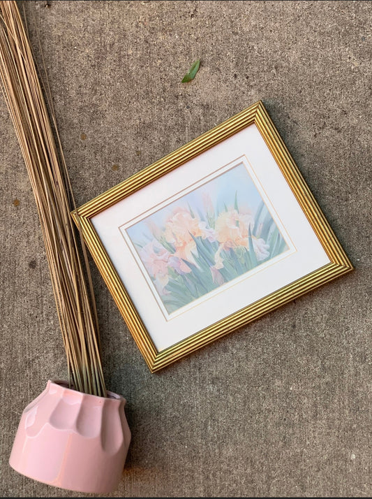 1950s Vase and Floral Wall Art Framed Picture Set