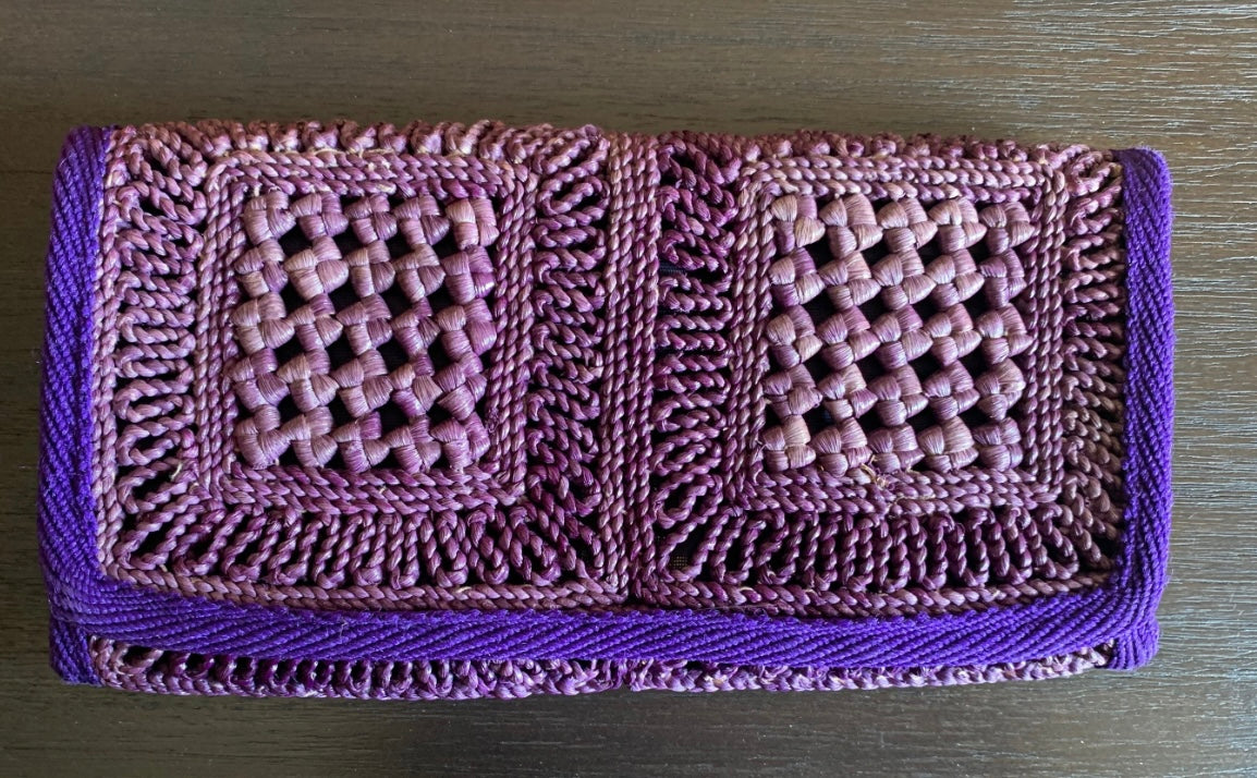 1970s Vintage Purple Clutch Made In Italy Clutch