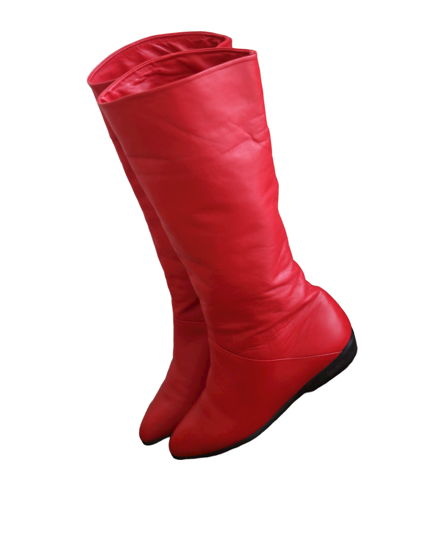 70s Red Leather Boots